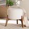 Baxton Studio Elkie Japandi Cream Boucle Fabric and Walnut Brown Finished Wood Ottoman Footstool 233-13322-ZORO - alternate 5